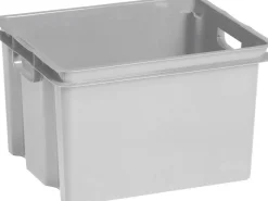 Box Et Panier À Linge-Keter Crownest Boîte de Rangement Gris Clair - 42,6x36,1x26cm - 30L
