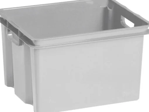 Box Et Panier À Linge-Keter Crownest Boîte de Rangement Gris Clair - 42,6x36,1x26cm - 30L