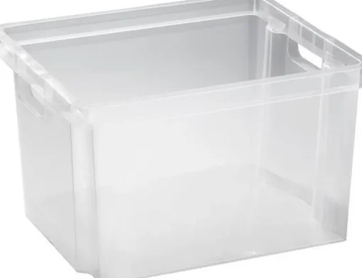 Box Et Panier À Linge-Keter Crownest Boîte de Rangement Transparent - 42,6x36,1x26cm - 30L