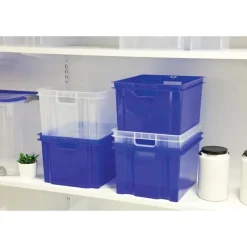 Box Et Panier À Linge-Keter Crownest Boîte de Rangement Transparent - 42,6x36,1x26cm - 30L