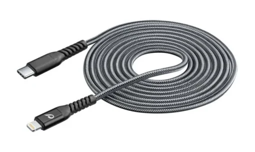 Accessoires Smartphone-Cellular Line Kevlar Usb-C - Lightning 2M Bk
