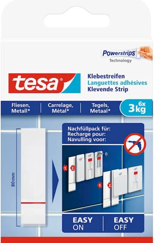 Rubans Adhésif-Tesa Languettes adhésives carrelage et métal (6 pcs) 3 kg