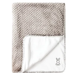 Linge De Lit-Nattou Lapidou Plaid Rose Gris/Blanc 75x100 cm