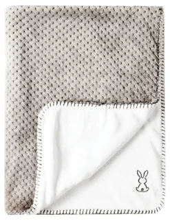 Linge De Lit-Nattou Lapidou Plaid Rose Gris/Blanc 75x100 cm