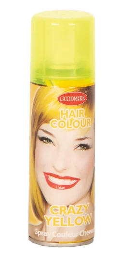 Accessoires-Partyline Laque Cheveux Fluo Jaune En Spray - 125 ml
