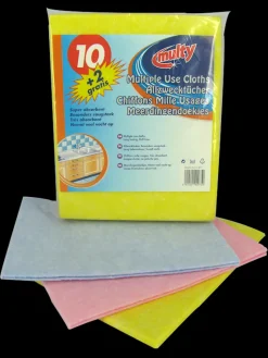 Éponges, Draps Et Peaux De Chamois-Euro Shop Lavettes viscose 10 + 2 pièces
