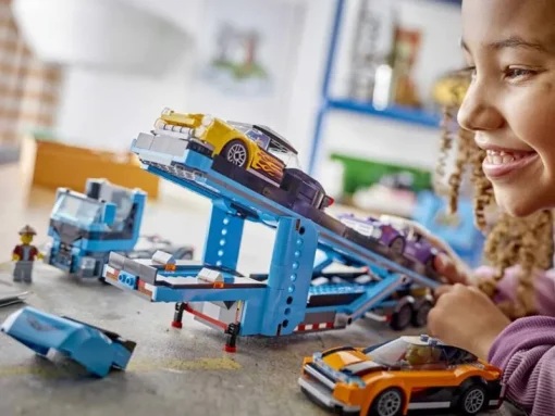 Jeux De Construction-Lego City 60408 Le camion de transport de voitures de sport