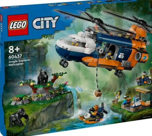 Jeux De Construction-Lego City 60437 L’hélicoptère de l’explorateur de la jungle au camp de base