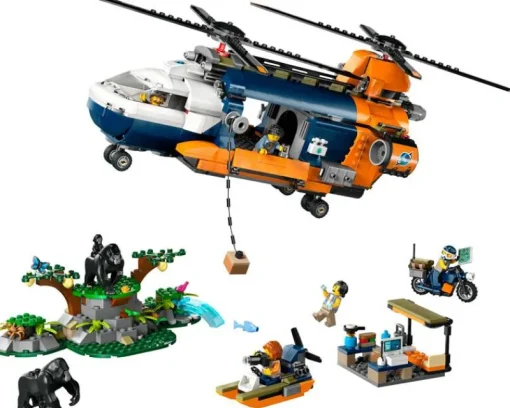Jeux De Construction-Lego City 60437 L’hélicoptère de l’explorateur de la jungle au camp de base