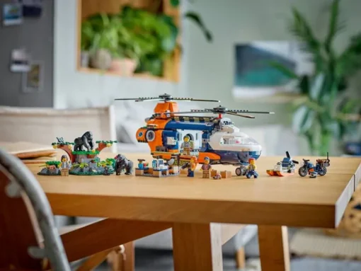 Jeux De Construction-Lego City 60437 L’hélicoptère de l’explorateur de la jungle au camp de base