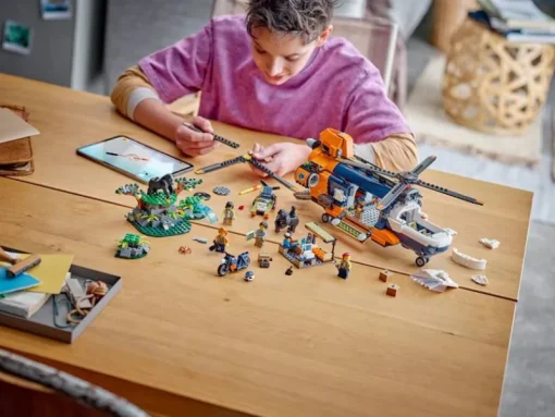 Jeux De Construction-Lego City 60437 L’hélicoptère de l’explorateur de la jungle au camp de base