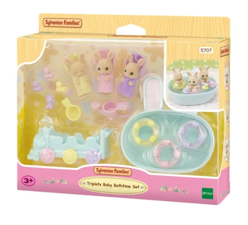 Interactif | Jouets De Bain-Sylvanian Families Les triplés lapin crème