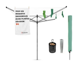 Etendoirs Et Séchoirs-tour | Séchoirs-parapluie-Brabantia Liftomatic 50 m avec ancre, housse et sac