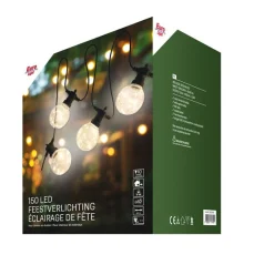 Éclairage Extérieur | Eclairage D'ambiance-Euro Light Lumière de Fête LED - 10 Grandes Ampoules - Blanc Chaud