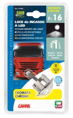 Éclairage-Euro Shop Lumière Led F-16 Blanc Chromé