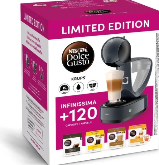 Machines À Café-Krups Machine à café à capsules Infinissima + 120 capsules