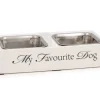 Gamelles-Beeztees Mangeoire double 'My favourite dog' blanc 30 x 16 x 6 cm