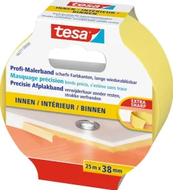 Rubans Adhésif-Tesa Masquage Precision Indoor jaune 25 m x 38 mm