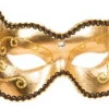 Accessoires-Partyline Masque Pour Les Yeux Or Avec Paillettes