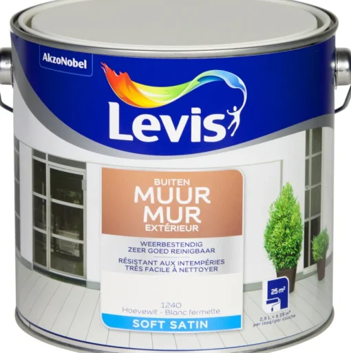 Peinture Mur Et Plafond | Peinture Pour Plafond Et Murale-Levis Mono façade blanc fermette 2,5 L