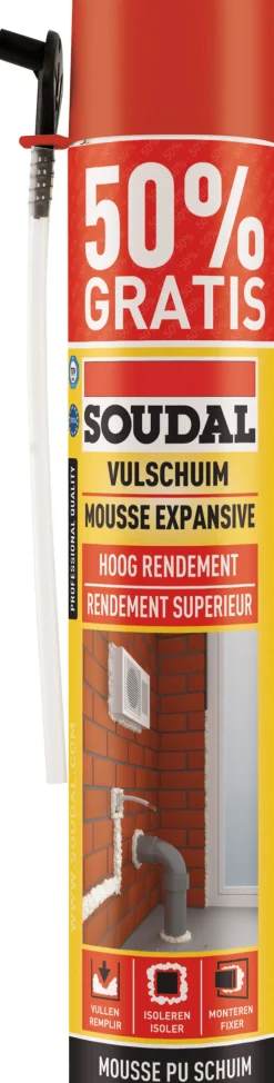 Mastics-Soudal Mousse isolation 500 ml + 250 ml gratuit