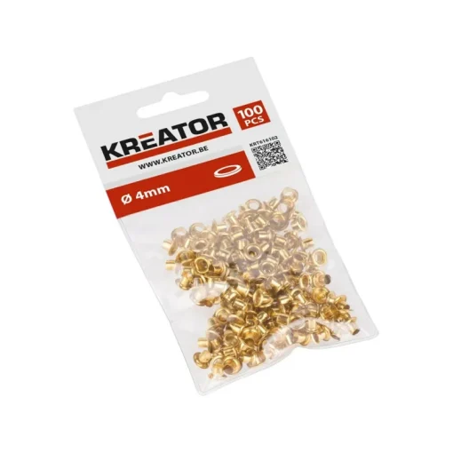 Pinces-Kreator Oeillets laiton 4 mm 100 pièces