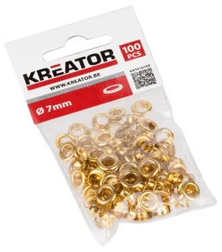 Pinces-Kreator Oeillets laiton 7 mm 120 pièces