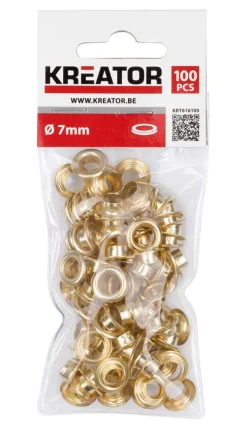 Pinces-Kreator Oeillets laiton 7 mm 120 pièces