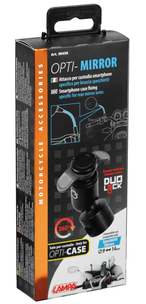 Accessoires Vélo-Euro Shop OPTI-CASE Fixation de Miroir Ø 9-14 mm
