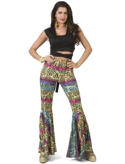 Déguisements Adultes-Euro Shop Pantalon Hippie à imprimé animalier Femmes - Taille 44/46