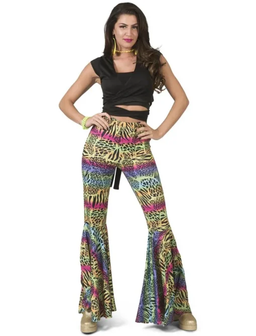 Déguisements Adultes-Euro Shop Pantalon Hippie à imprimé animalier Femmes - Taille 40/42