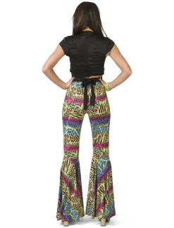 Déguisements Adultes-Euro Shop Pantalon Hippie à imprimé animalier Femmes - Taille 44/46