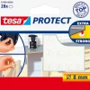Rubans Adhésif-Tesa Pastilles anti-glisse et anti-bruit pour objets sur surfaces délicates Ø 8 mm Transparent.
