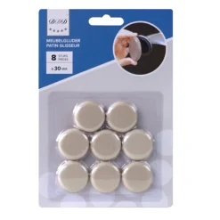 Des Ferrures De Meubles Et De Portes-DDD patin glisseur 30 mm beige 8 pieces