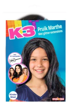 Chapeaux Et Perruques-Studio 100 Perruque K3 Marthe avec épingle à cheveux
