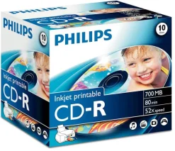 Bureautique-Philips CD-R 80 min / 700 MB print 10 pièces