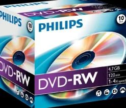 Bureautique-Philips DVD-RW 4,7 GB 4x spindle 10 pièces