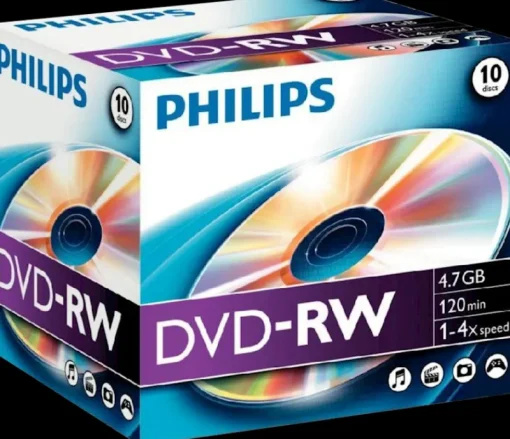 Bureautique-Philips DVD-RW 4,7 GB 4x spindle 10 pièces
