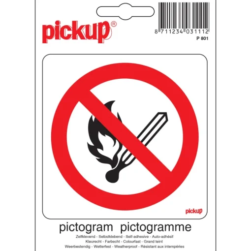 Signalisation-Pickup Pictogram interdit flamme 10 x 10 cm