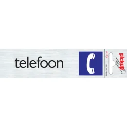 Signalisation-Pickup Pictogramme alu look telefoon 6,5 x 4,4 cm