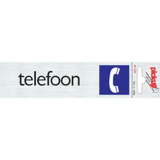 Signalisation-Pickup Pictogramme alu look telefoon 6,5 x 4,4 cm