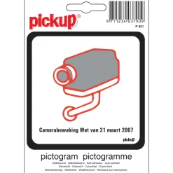 Signalisation-Pickup Pictogramme camerabewaking 10 x 10 cm