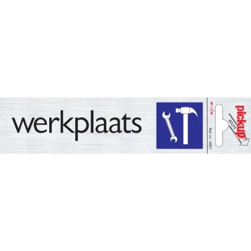 Signalisation-Pickup Pictogramme en aluminium werkplaats 16,5 x 4,4 cm
