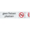 Signalisation-Pickup Pictogramme en aluminium geen fietsen 16,5 x 4,4 cm