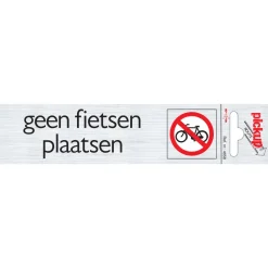 Signalisation-Pickup Pictogramme en aluminium geen fietsen 16,5 x 4,4 cm