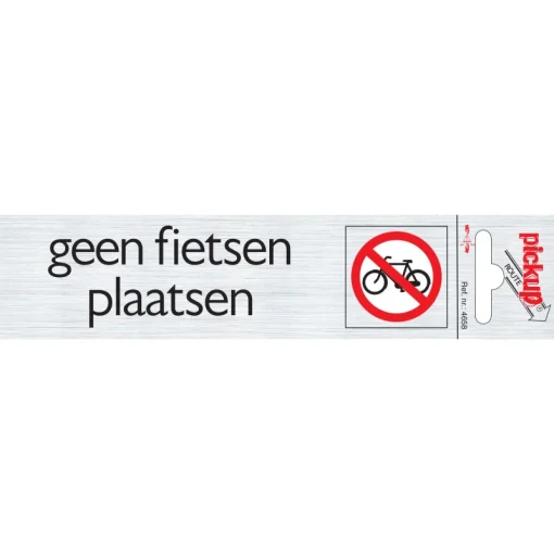 Signalisation-Pickup Pictogramme en aluminium geen fietsen 16,5 x 4,4 cm