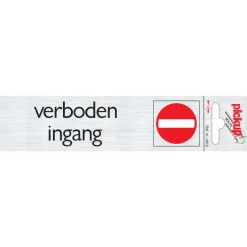 Signalisation-Pickup Pictogramme en aluminium verboden ingang 6,5 x 4,4 cm