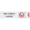 Signalisation-Pickup Pictogramme en aluminium niet rokers ruimte 6,5 x 4,4 cm