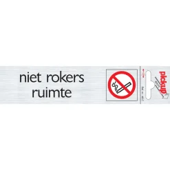 Signalisation-Pickup Pictogramme en aluminium niet rokers ruimte 6,5 x 4,4 cm