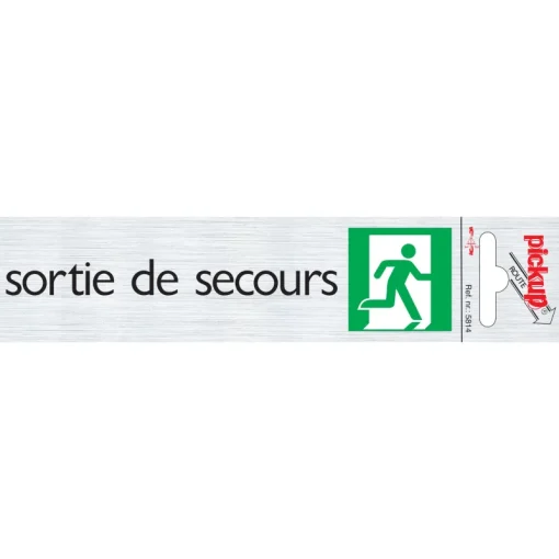 Signalisation-Pickup Pictogramme en aluminium sortie secours 16,5 x 4,4 cm